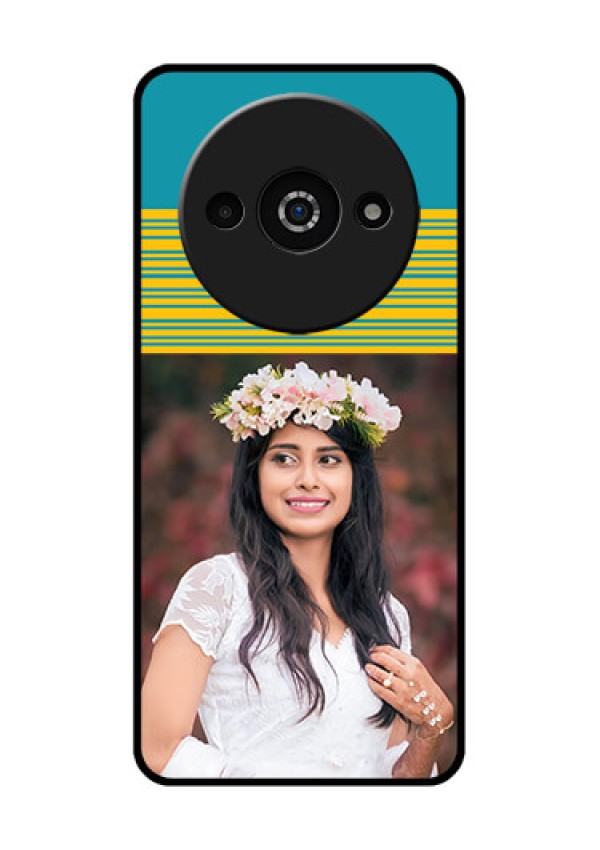 Redmi A3X Custom Glass Phone Case - Yellow and Blue Design