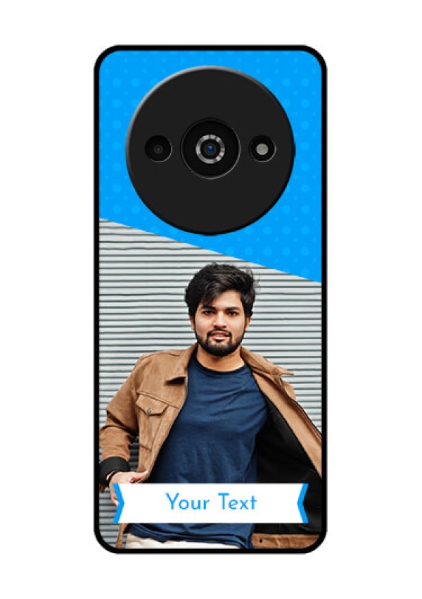 Redmi A3X Custom Glass Phone Case - Simple Blue Color Design