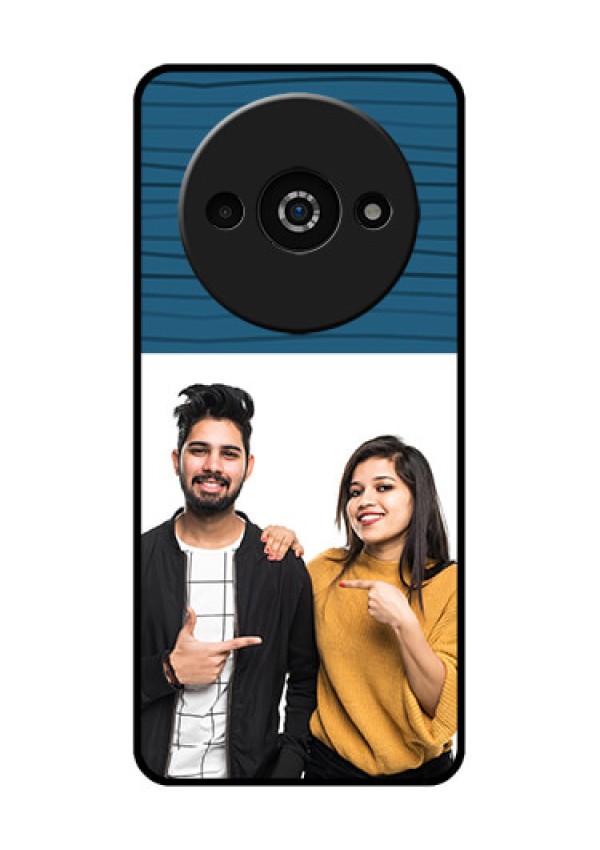 Redmi A3X Custom Glass Phone Case - Blue Pattern Cover Design