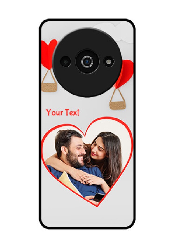 Redmi A3X Custom Glass Phone Case - Parachute Love Design