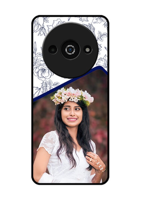 Redmi A3X Custom Glass Phone Case - Classy Floral Design
