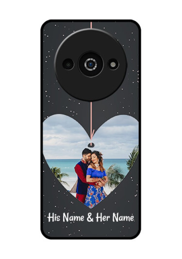 Redmi A3X Custom Glass Phone Case - Hanging Heart Design