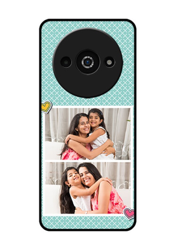 Redmi A3X Custom Glass Phone Case - 2 Image Holder With Pattern Design