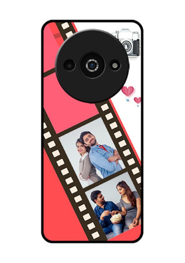 Redmi A3X Custom Glass Phone Case - 3 Image Holder With Film Reel