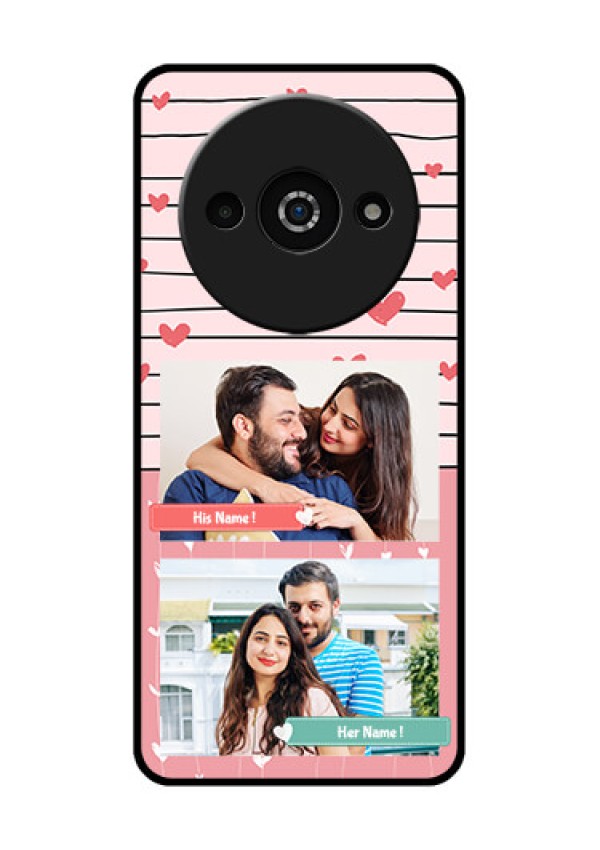 Redmi A3X Custom Glass Phone Case - Photo With Heart Design