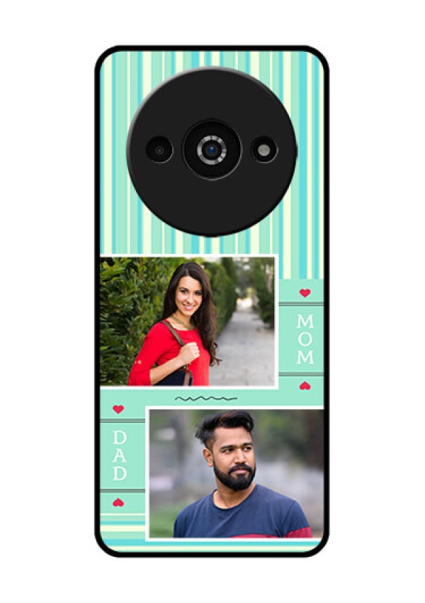 Redmi A3X Custom Glass Phone Case - Mom and Dad Pic Design