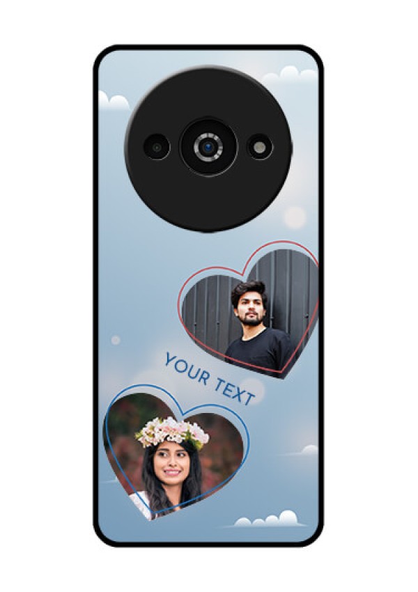 Redmi A3X Custom Glass Phone Case - Blue Color Couple Design