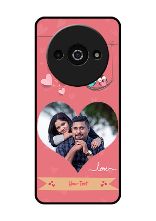 Redmi A3X Custom Glass Phone Case - Peach Color Love Design