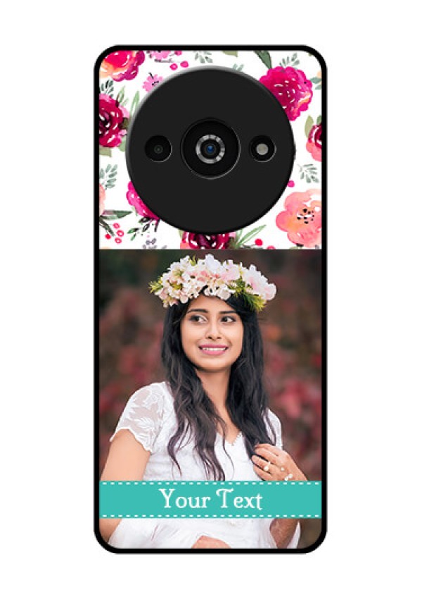 Redmi A3X Custom Glass Phone Case - Water Colors Floral Design