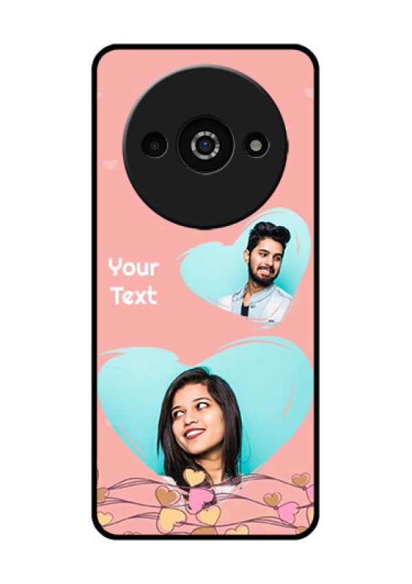 Redmi A3X Custom Glass Phone Case - Love Doodle Design