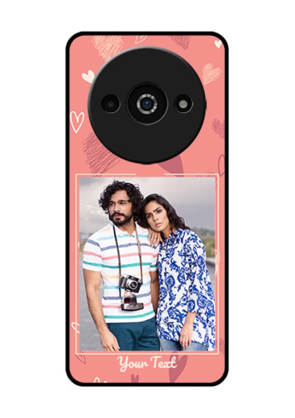Redmi A3X Custom Glass Phone Case - Love Doodle Art Design