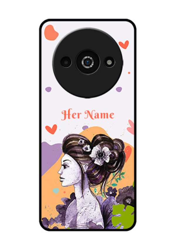 Redmi A3X Custom Glass Phone Case - Woman And Nature Design