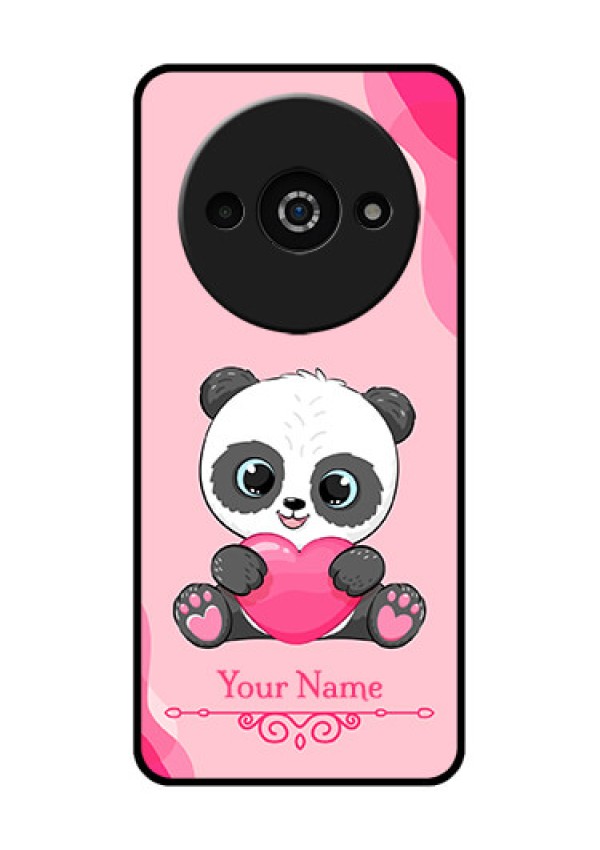 Redmi A3X Custom Glass Phone Case - Cute Panda Design