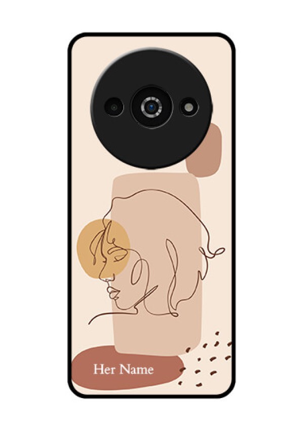 Redmi A3X Custom Glass Phone Case - Calm Woman Line Art Design
