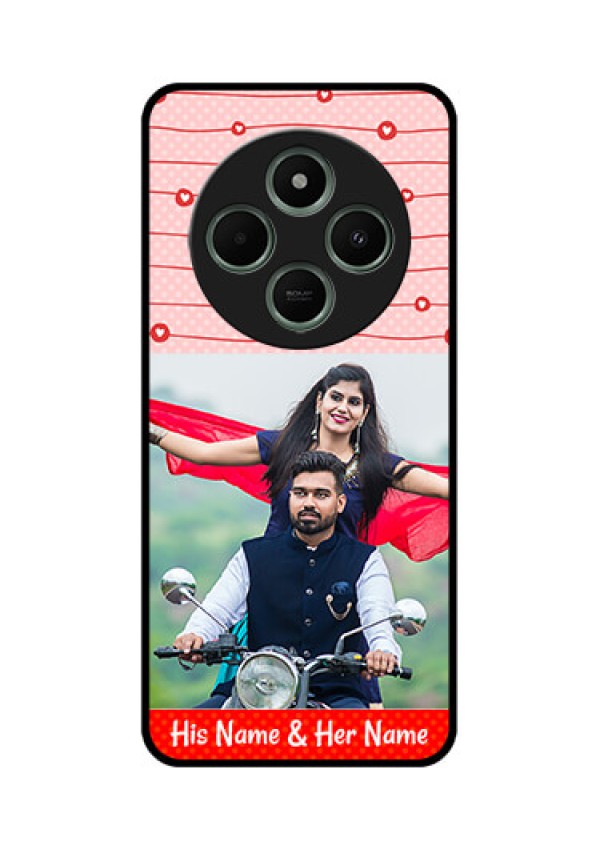 redmi A4 5G Custom Glass Phone Case - Red Pattern Case Design