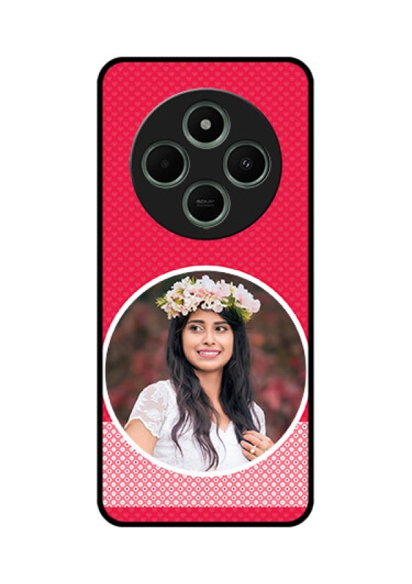 redmi A4 5G Custom Glass Phone Case - Pink Color Pattern Design