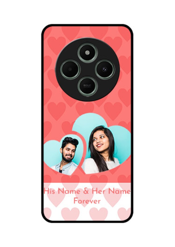 redmi A4 5G Custom Glass Phone Case - Couple Pic Upload Design