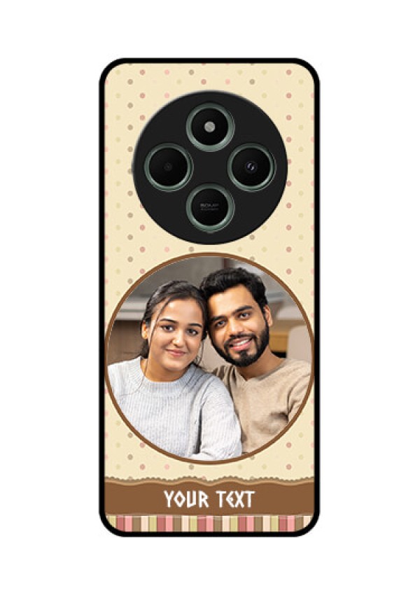 redmi A4 5G Custom Glass Phone Case - Brown Dotted Mobile Case Design