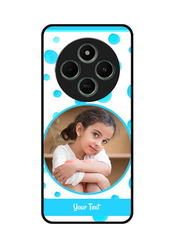 redmi A4 5G Custom Glass Phone Case - Blue Bubbles Pattern Design