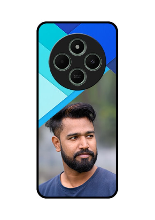 redmi A4 5G Custom Glass Phone Case - Blue Pattern Design