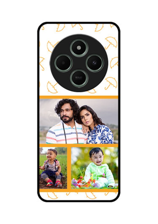 redmi A4 5G Custom Glass Phone Case - Yellow Pattern Design