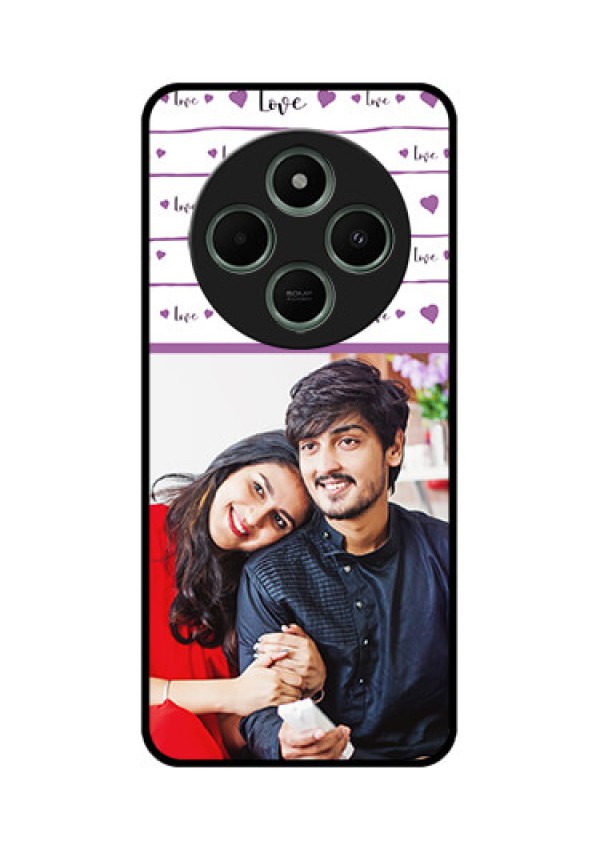 redmi A4 5G Custom Glass Phone Case - Couples Heart Design