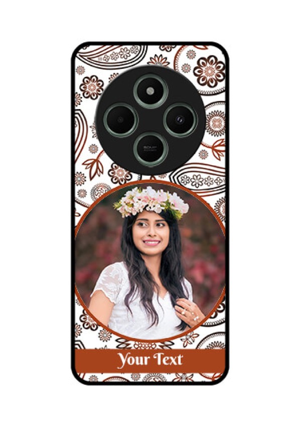 redmi A4 5G Custom Glass Phone Case - Abstract Flower Design