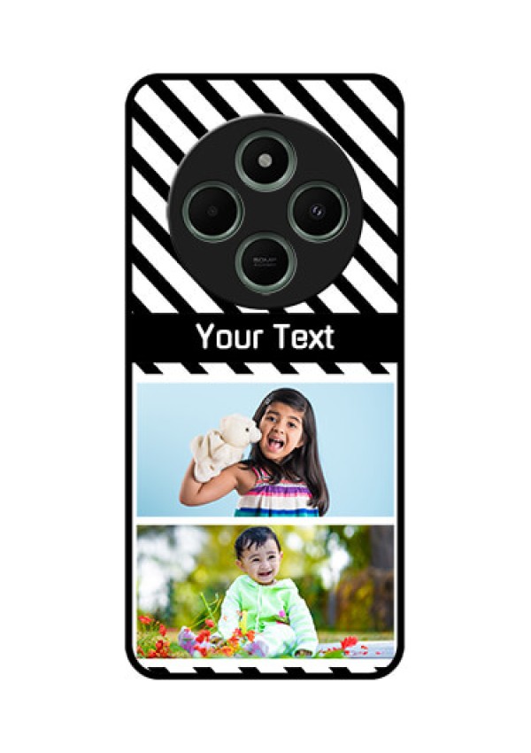 redmi A4 5G Custom Glass Phone Case - Black And White Stripes Design
