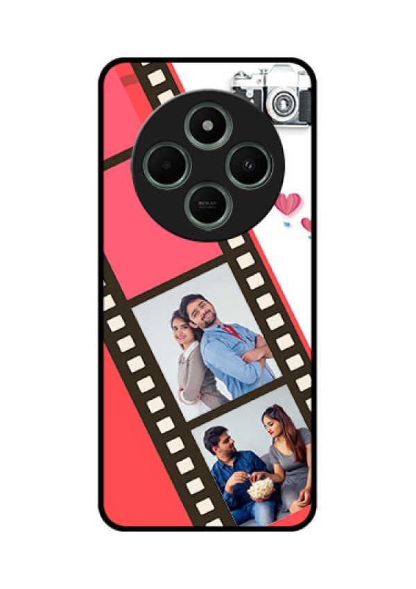 redmi A4 5G Custom Glass Phone Case - 3 Image Holder With Film Reel