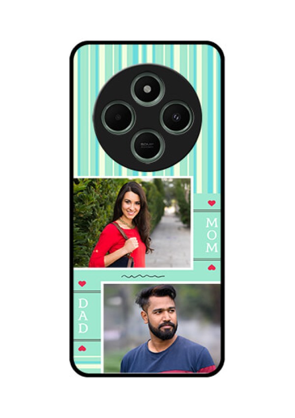 redmi A4 5G Custom Glass Phone Case - Mom & Dad Pic Design