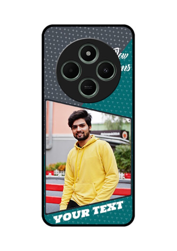 redmi A4 5G Custom Glass Phone Case - Background Pattern Design With Quote