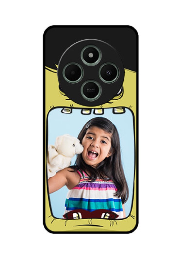 redmi A4 5G Custom Glass Phone Case - Cartoon Monster Back Case Design