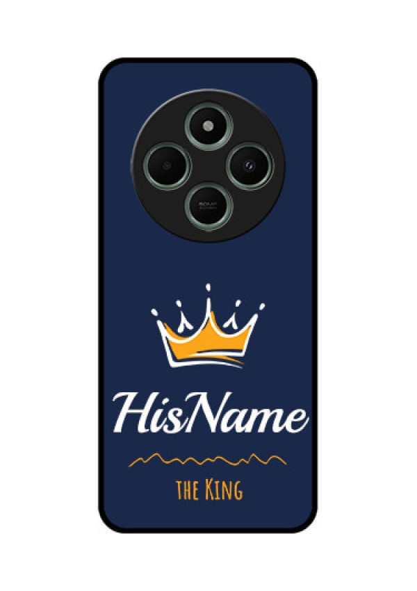 redmi A4 5G Custom Glass Phone Case - King With Name Design
