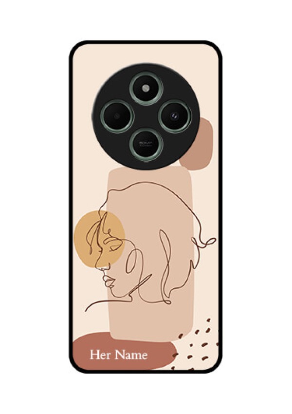 redmi A4 5G Custom Glass Phone Case - Calm Woman Line Art Design