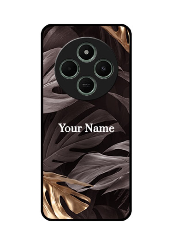 redmi A4 5G Custom Glass Phone Case - Wild Leaves Digital Paint Design