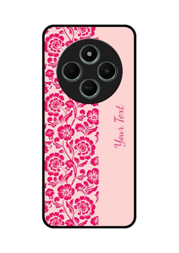 redmi A4 5G Custom Glass Phone Case - Attractive Floral Pattern Design