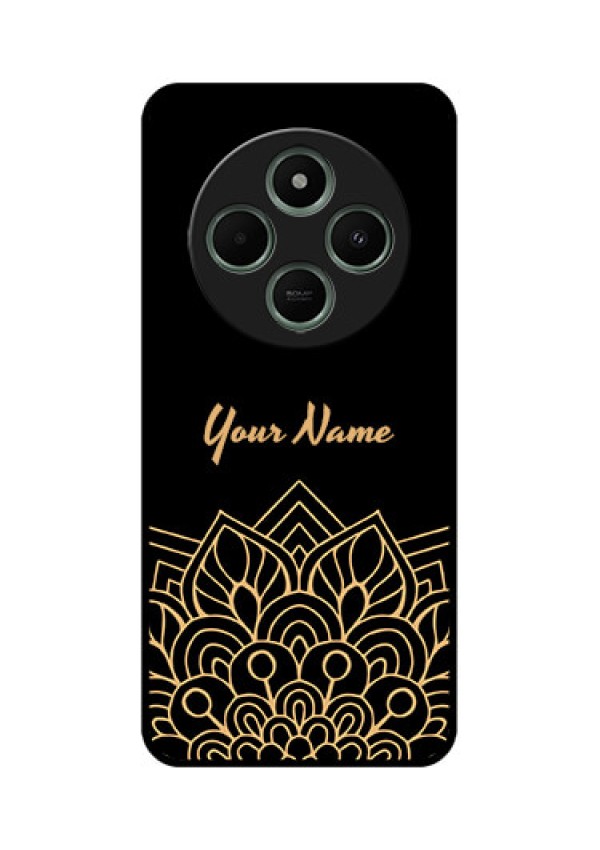 redmi A4 5G Custom Glass Phone Case - Golden Mandala Design