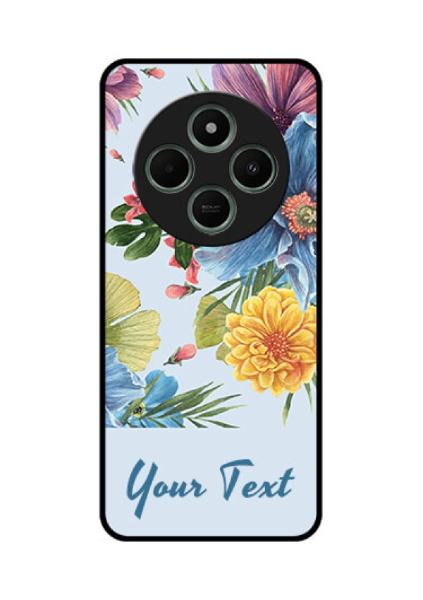 redmi A4 5G Custom Glass Phone Case - Stunning Watercolored Flowers Painting Design