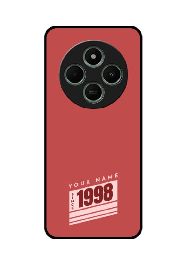 redmi A4 5G Custom Glass Phone Case - Red Custom Year Of Birth Design
