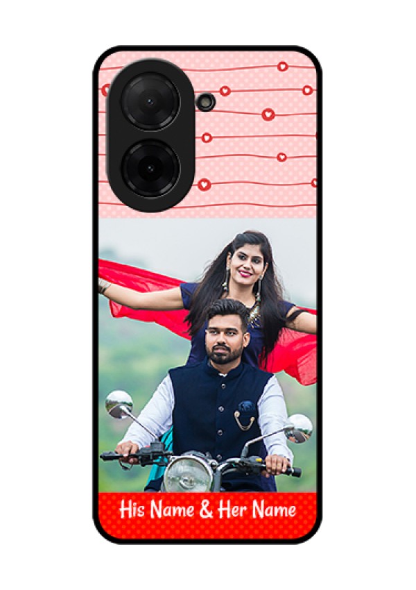Xiaomi Redmi A5 Custom Glass Phone Case - Red Pattern Case Design