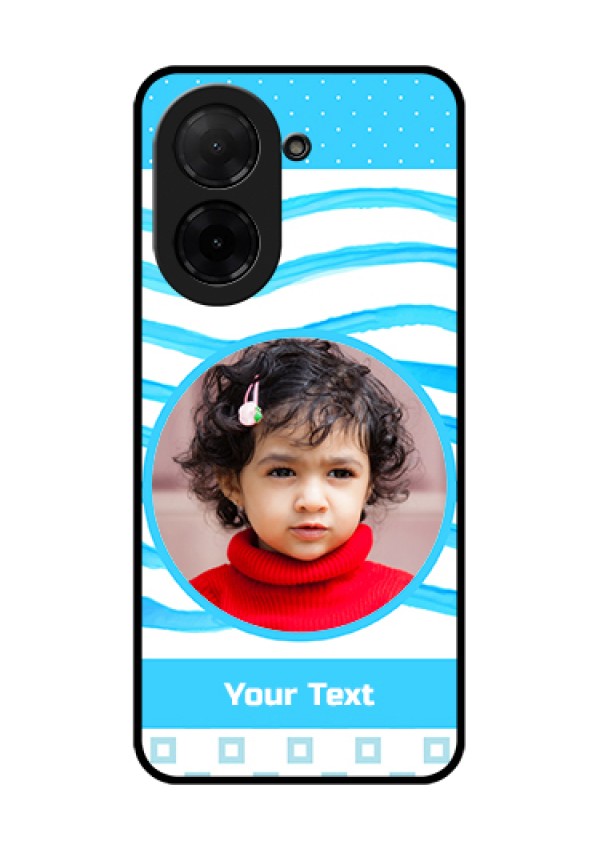 Xiaomi Redmi A5 Custom Glass Phone Case - Simple Blue Case Design