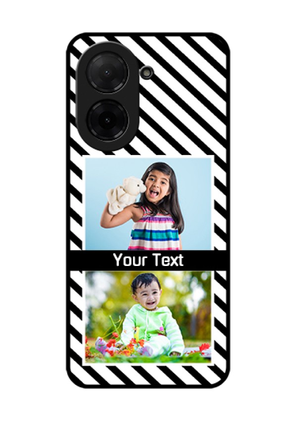 Xiaomi Redmi A5 Custom Glass Phone Case - Black And White Stripes Design