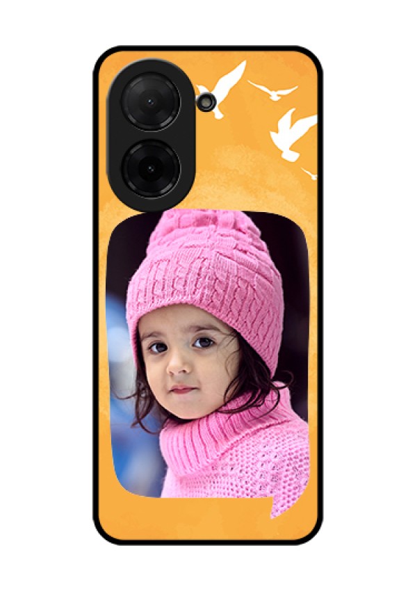 Xiaomi Redmi A5 Custom Glass Phone Case - Water Color Design With Bird Icons
