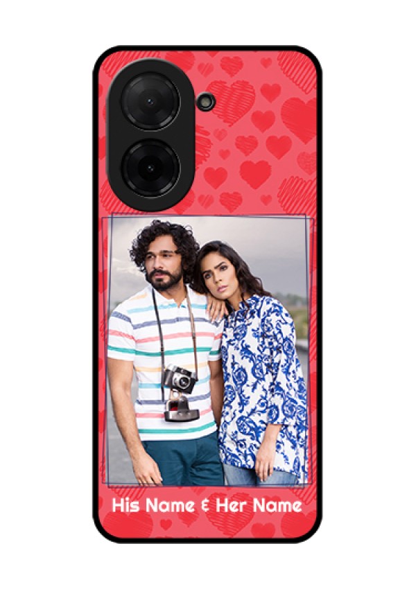 Xiaomi Redmi A5 Custom Glass Phone Case - With Red Heart Symbols Design