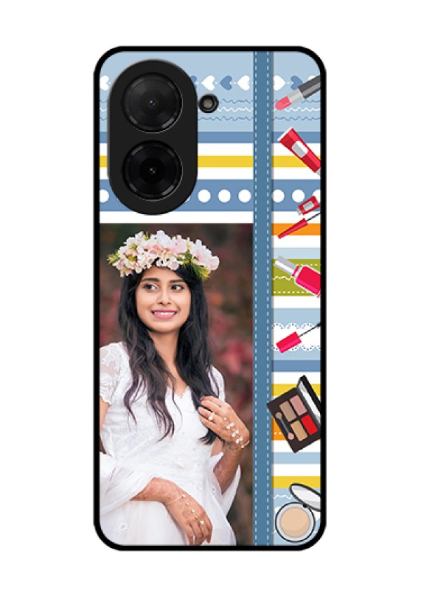 Xiaomi Redmi A5 Custom Glass Phone Case - Makeup Icons Design