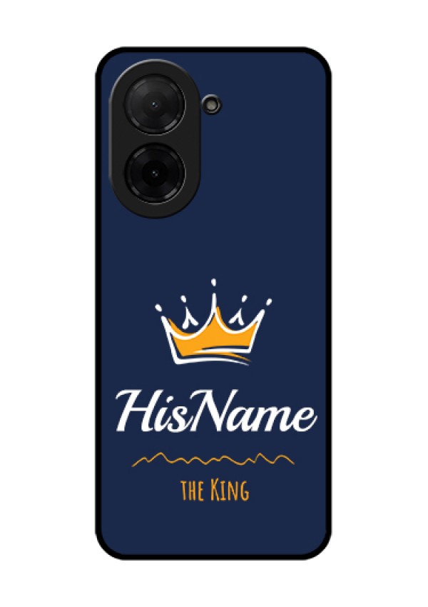 Xiaomi Redmi A5 Custom Glass Phone Case - King With Name Design