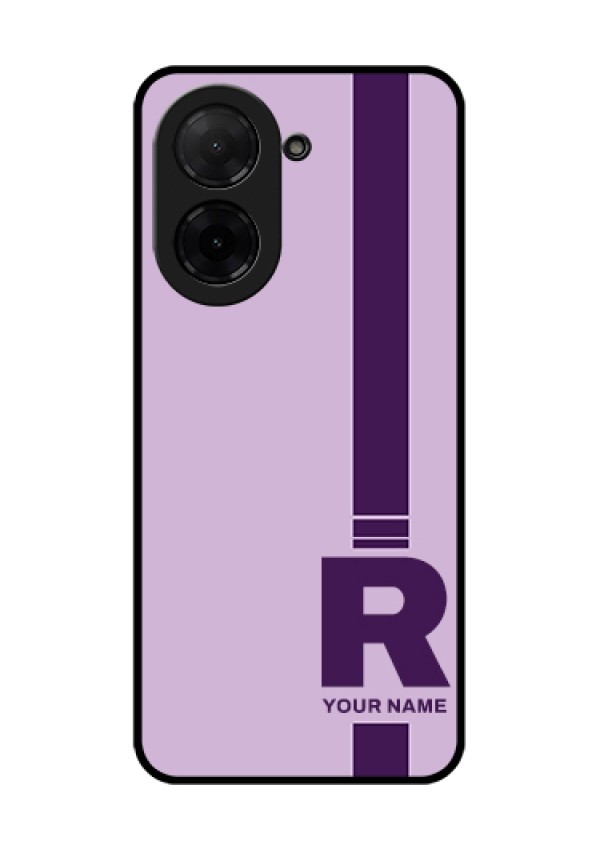 Xiaomi Redmi A5 Custom Glass Phone Case - Simple Dual Tone Stripe With Name Design