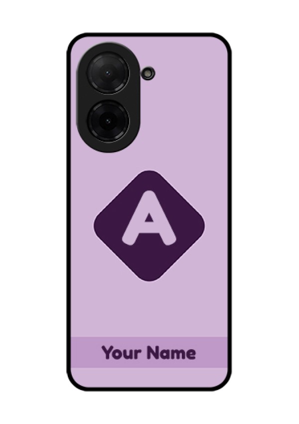 Xiaomi Redmi A5 Custom Glass Phone Case - Custom Letter In Curved Badge Design
