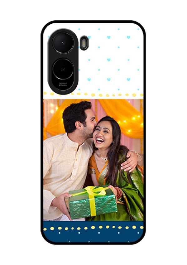 Xiaomi Redmi A7 Pro 5G Custom Glass Phone Case - White And Blue Abstract Design