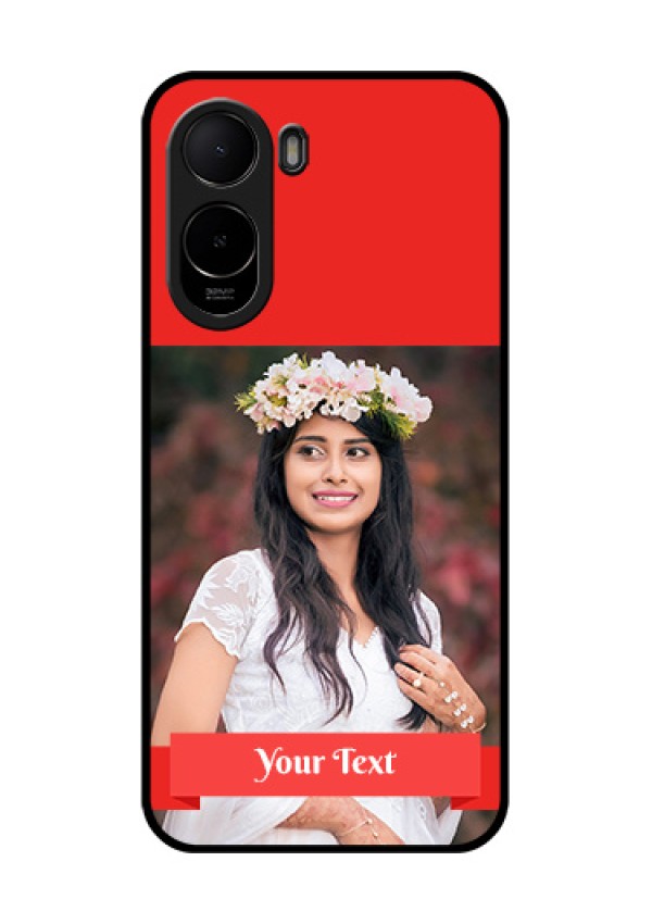 Xiaomi Redmi A7 Pro 5G Custom Glass Phone Case - Simple Red Color Design